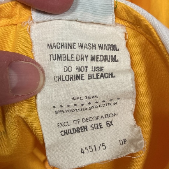 Vintage Kate Greenaway marigolds yellow button up dress Peter Pan collar 6x - Picture 9 of 9